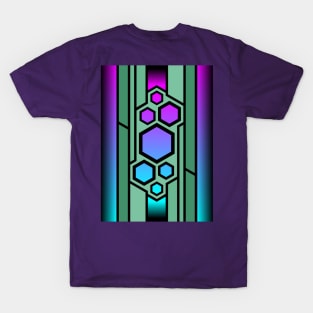 Abstract bamboo stems and hexagons T-Shirt